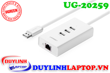 Cáp USB 2.0 to Lan + USB 2.0 chia 3 cổng Ugreen 20259
