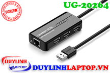 Cáp USB 2.0 to Lan + USB 2.0 chia 3 cổng Ugreen 20264