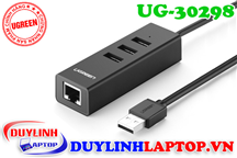 Cáp USB 2.0 to Lan + USB 2.0 chia 3 cổng Ugreen 30298