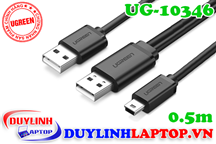 Cáp USB 2.0 to Mini USB hỗ trợ nguồn dài 0.5m Ugreen 10346