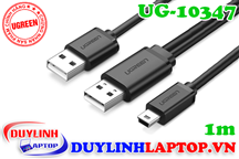 Cáp USB 2.0 to Mini USB hỗ trợ nguồn dài 1m Ugreen 10347