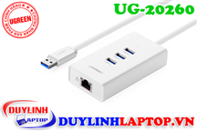 Cáp USB 3.0 to Lan + USB 3.0 chia 3 cổng Ugreen 20260