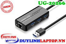 Cáp USB 3.0 to Lan + USB 3.0 chia 3 cổng Ugreen 20266