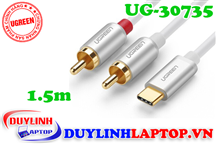 Cáp USB Type C to AV 2 Hoa sen (2RCA) dài 1.5m Ugreen 30735