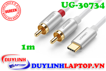 Cáp USB Type C to AV 2 Hoa sen (2RCA) dài 1m Ugreen 30734