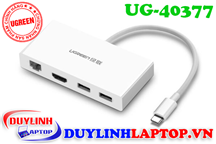 Cáp USB Type C to HDMI, Lan, USB 3.0 chia 2 cổng Ugreen 40377