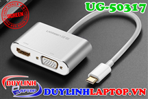 Cáp USB Type C to HDMI, VGA Ugreen 50317 vỏ nhôm