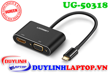 Cáp USB Type C to HDMI, VGA Ugreen 50318 vỏ nhôm