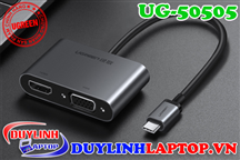 Cáp USB Type C to HDMI, VGA và USB C Ugreen 50505 vỏ nhôm