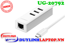 Cáp USB Type C to Lan + USB 2.0 chia 3 cổng Ugreen 20792