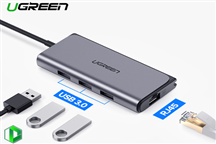 Cáp USB Type-C to Lan, USB 3.0 sạc USB C chính hãng Ugreen 50252