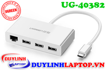 Cáp USB Type C to Lan + USB 3.1 chia 3 cổng Ugreen 40382