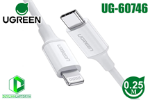 Cáp USB Type C to Lightning dài 0,25m màu trắng chính hãng Ugreen 60746