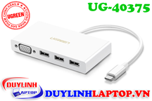 Cáp USB Type C to VGA, USB 3.0 chia 3 cổng Ugreen 40375