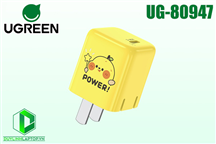 Củ sạc nhanh 20W chuẩn USB C màu vàng Ugreen 80947