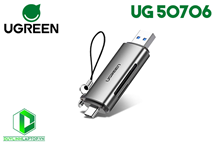 Đầu đọc thẻ nhớ SD/TF chuẩn USB Type C và USB 3.0 Ugreen 50706