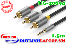 Dây loa 3.5mm sang 3 đầu RCA dài 1.5M UGREEN 20894