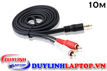 Dây loa Audio 3.5mm 1 ra 2 AV hoa sen (RCA) dài 10m giá rẻ