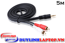 Dây loa Audio 3.5mm 1 ra 2 AV hoa sen (RCA) dài 5m giá rẻ