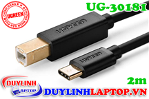 Dây máy in USB Type C dài 2m Ugreen 30181
