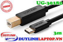 Dây máy in USB Type C dài 3m Ugreen 30182