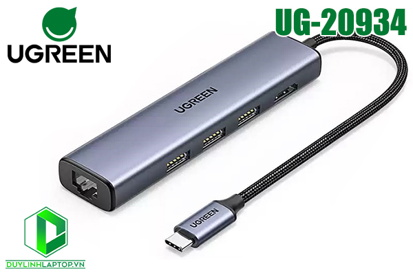 Hub Type C to HDMI 3 USB 3.0 ,Lan RJ45 Gbs Ugreen 20934