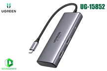 Hub USB Type-C 6 in 1 ra 2xHDMI 8K@30Hz, USB Type-C, USB-A 3.0, Sạc PD 100W Ugreen 15852