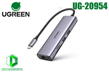 Hub USB Type C to HDMI, 2 USB 3.0, Lan Gigabit, đọc thẻ SD/TF Ugreen 20954