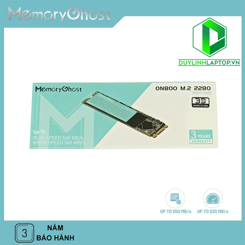 Ổ cứng SSD Memory Ghost ON800 512GB M2 2280 (Đọc 550MB/s - Ghi 500MB/s)