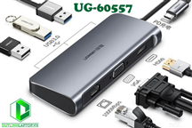 Ugreen 60557 - Cáp USB Type C to HDMI, VGA, Lan, USB 3.0, USB C